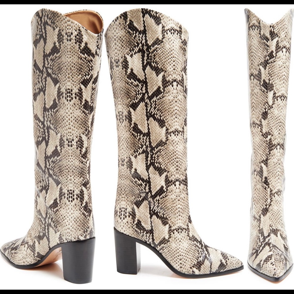 Analeah Snakeskin Leather Boots 🐍 8 SCHUTZ